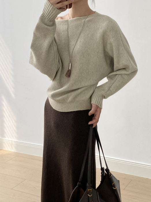 シンプルワンショルニット