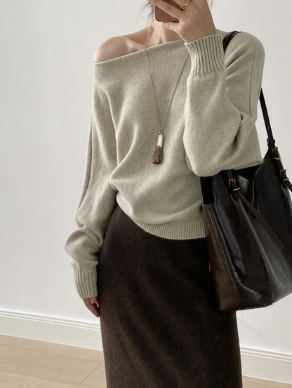 シンプルワンショルニット