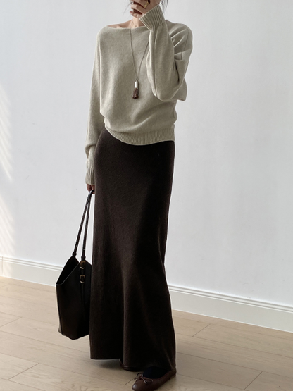 シンプルワンショルニット