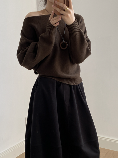 シンプルワンショルニット