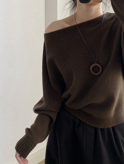 シンプルワンショルニット