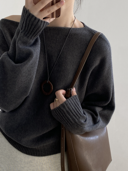 シンプルワンショルニット