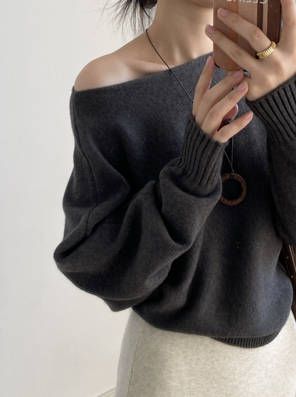 シンプルワンショルニット