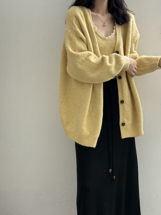 ソフトタッチニットカーデ＆レーストリムキャミトップセット