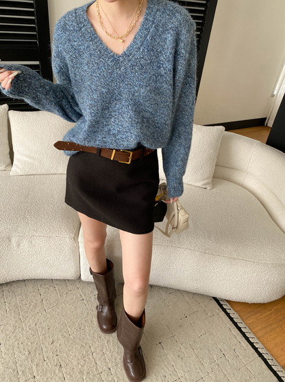 【11/28(金)PM12:00～販売START】Vネックループニットプルオーバ―