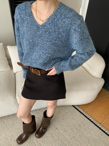 【11/28(金)PM12:00～販売START】ベルト付きウールライクミニスカート