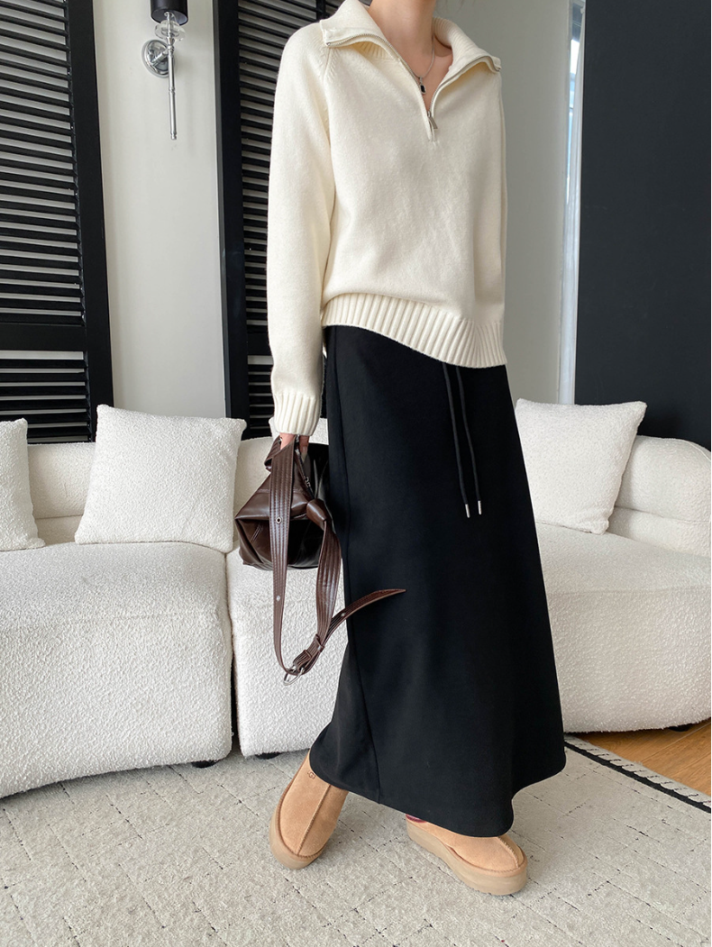 【11/28(金)PM12:00～販売START】ハーフジップハイネックニットプルオーバー