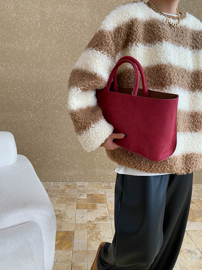 【11/28(金)PM12:00～販売START】ボアストライプモコモコオーバートップス