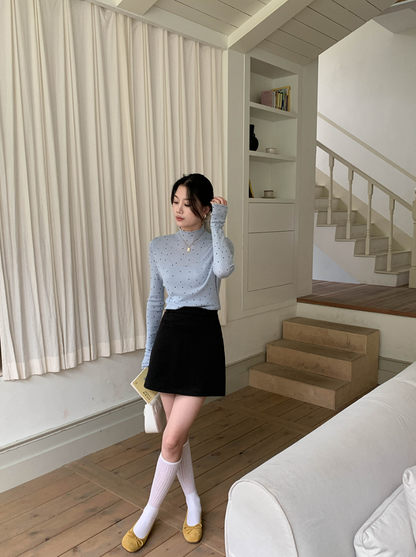 【11/28(金)PM12:00～販売START】ドットリブスリムフィットメロウトップス