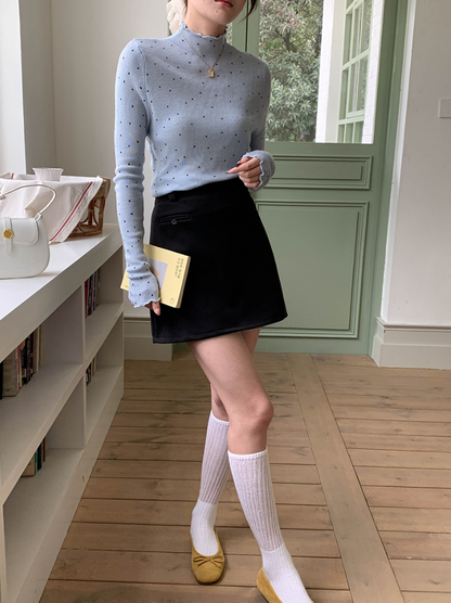 【11/28(金)PM12:00～販売START】ドットリブスリムフィットメロウトップス