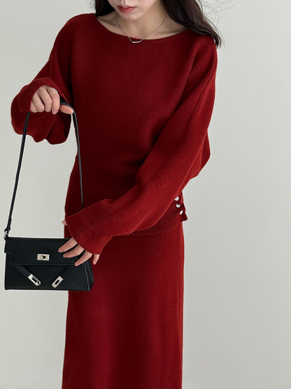 【11/28(金)PM12:00～販売START】ボタンディテールニットセットアップ