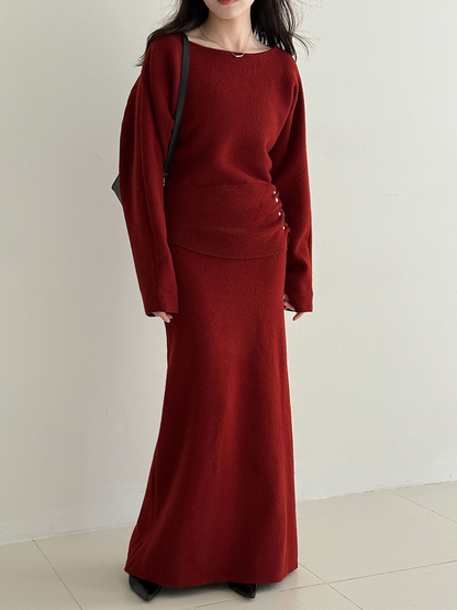 【11/28(金)PM12:00～販売START】ボタンディテールニットセットアップ