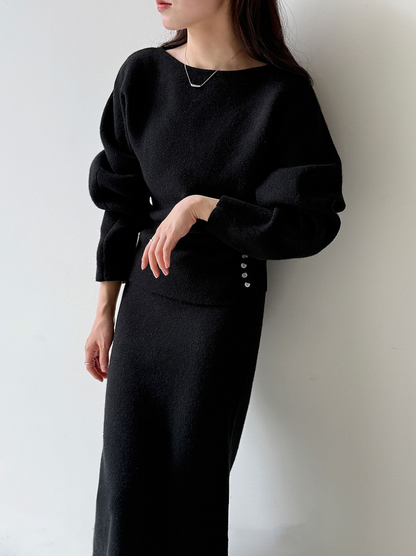 【11/28(金)PM12:00～販売START】ボタンディテールニットセットアップ