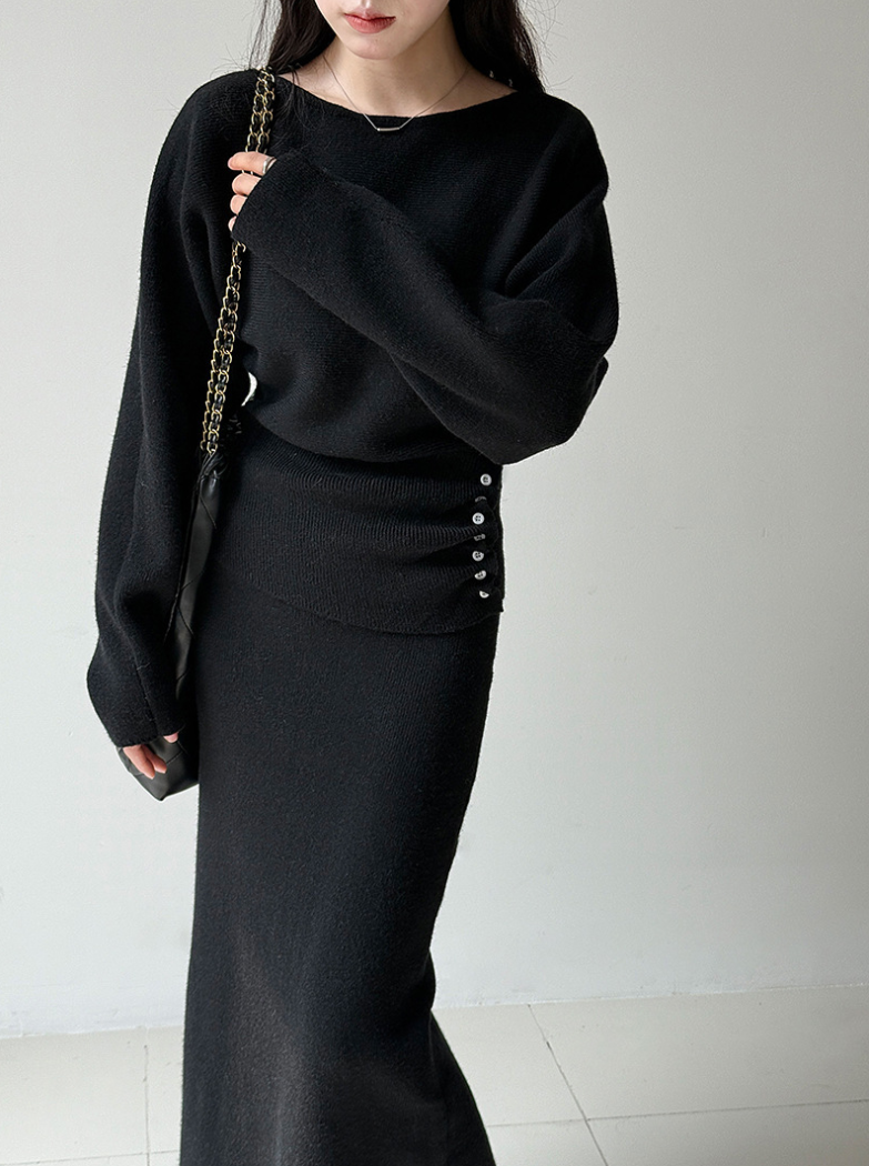 【11/28(金)PM12:00～販売START】ボタンディテールニットセットアップ