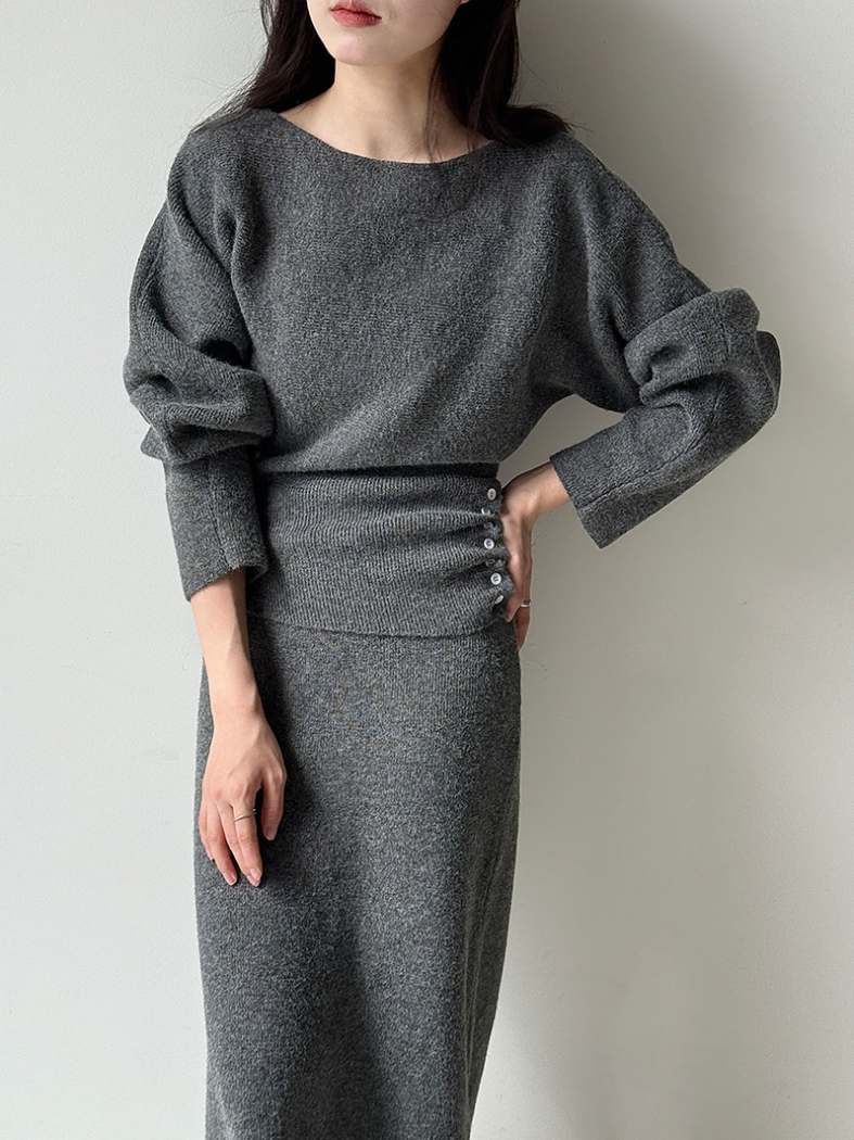 【11/28(金)PM12:00～販売START】ボタンディテールニットセットアップ