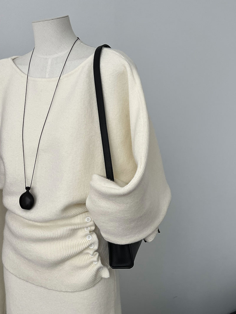 【11/28(金)PM12:00～販売START】ボタンディテールニットセットアップ