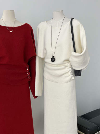 【11/28(金)PM12:00～販売START】ボタンディテールニットセットアップ