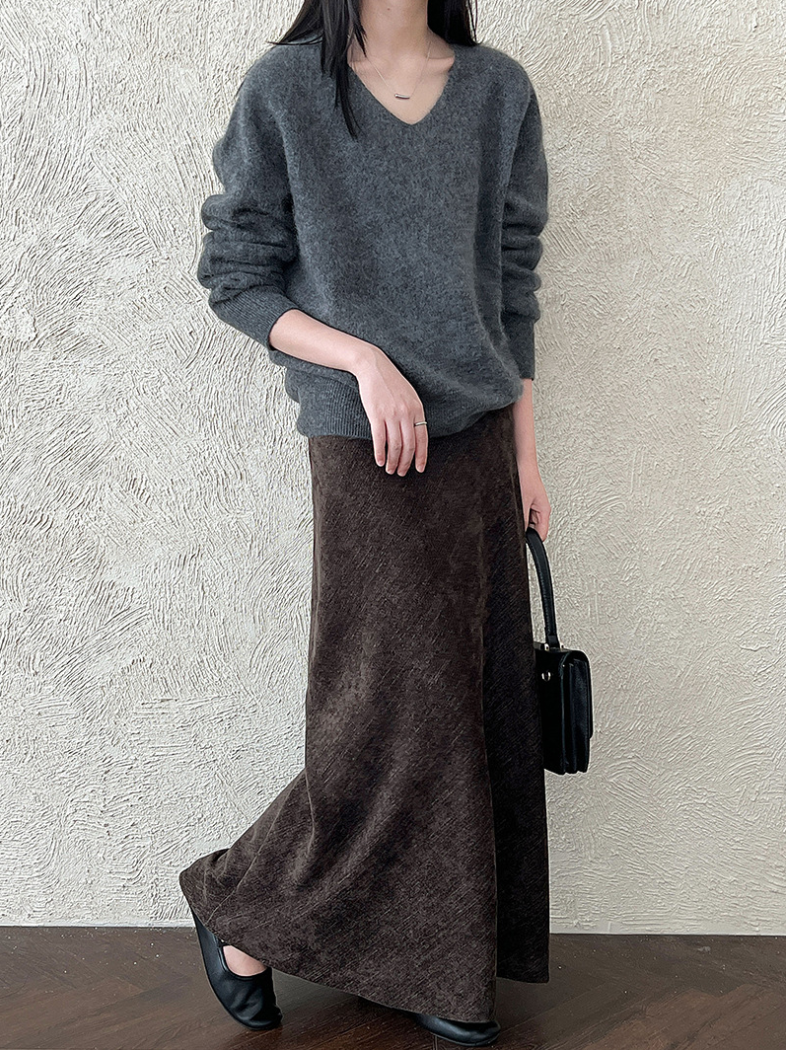 フロストタッチAラインロングスカート