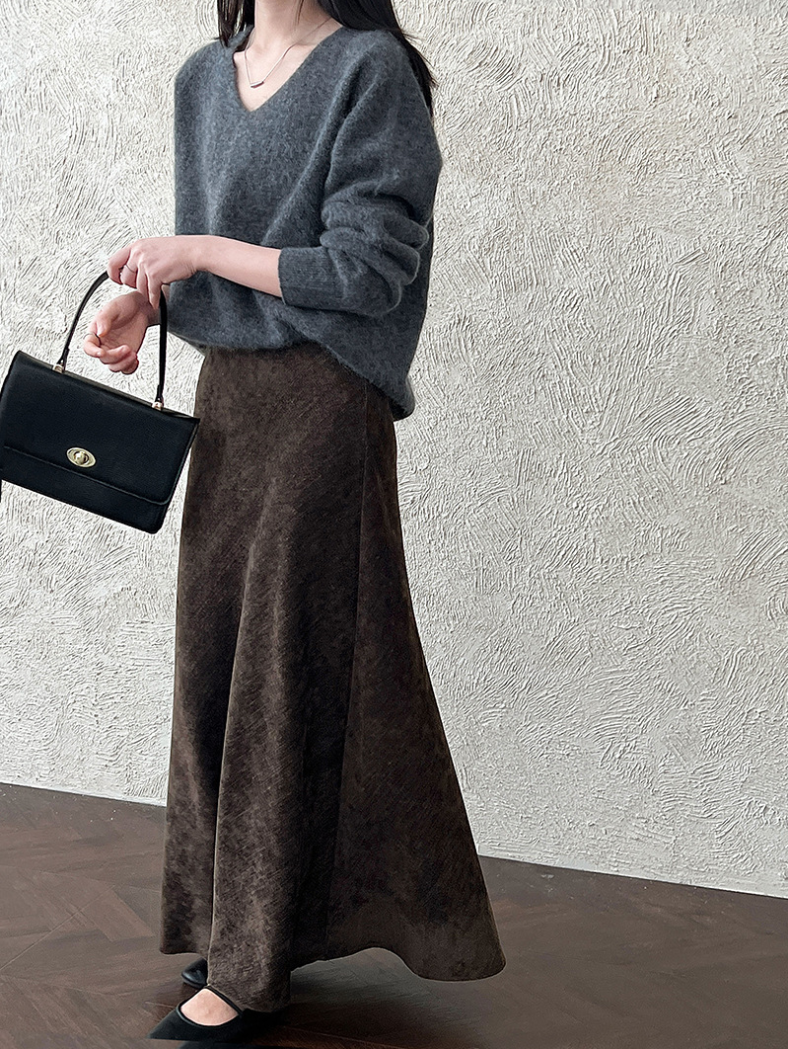 フロストタッチAラインロングスカート