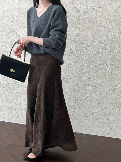 フロストタッチAラインロングスカート