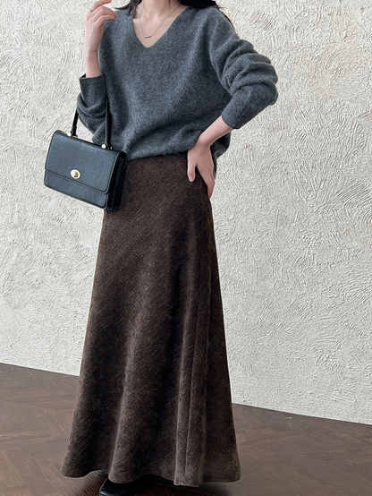フロストタッチAラインロングスカート