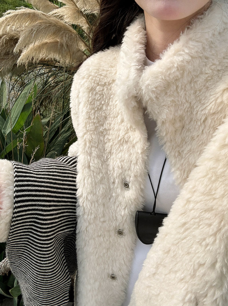 ボアタッチフェイクムートンジャケット