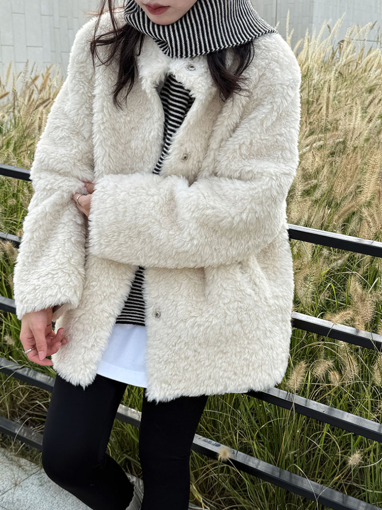 ボアタッチフェイクムートンジャケット