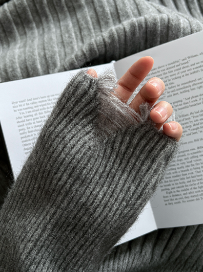 ［ SET ］ルーズフィットダメージニット×ロングスカートセット