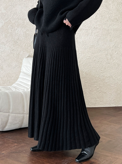 ［ SET ］ルーズフィットダメージニット×ロングスカートセット