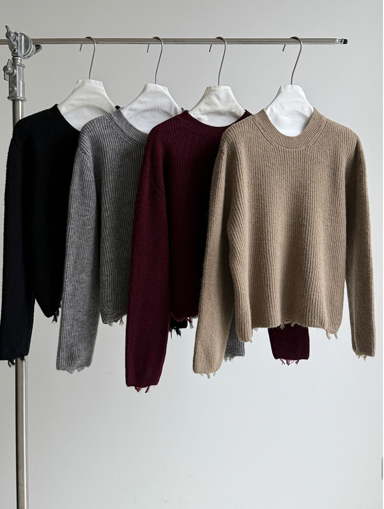 ［ SET ］ルーズフィットダメージニット×ロングスカートセット