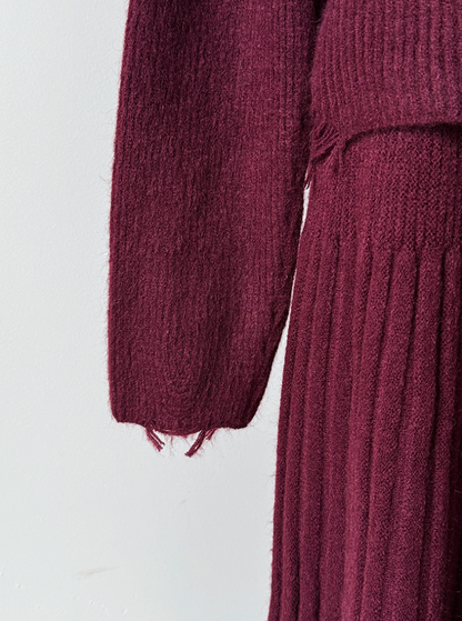 ［ SET ］ルーズフィットダメージニット×ロングスカートセット