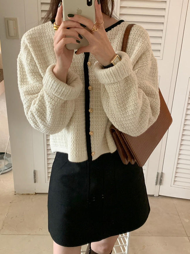 【12/12(金)PM12:00〜販売START】ヴィンテージコントラストニットカーディガン