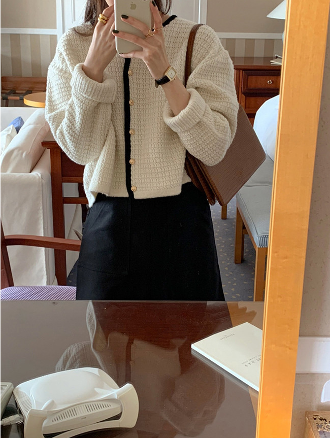 ヴィンテージコントラストニットカーディガン