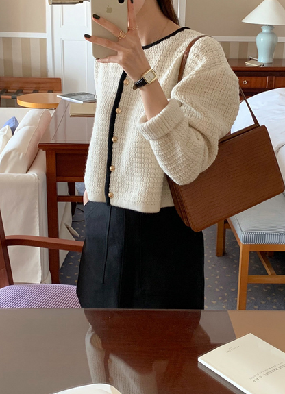 ヴィンテージコントラストニットカーディガン