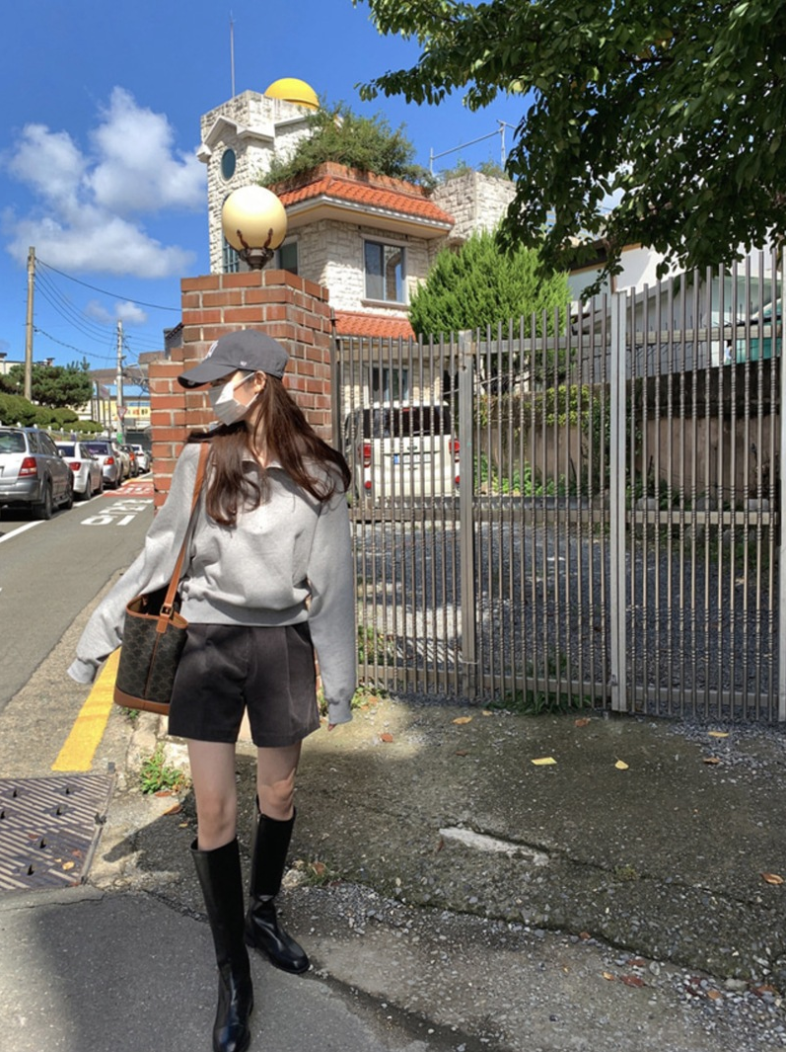 コーデュロイハイウエストタックショートパンツ