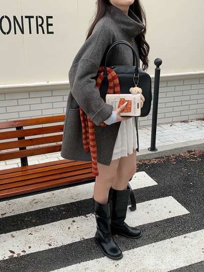 【12/19(金)PM12:00～販売START】クラシックスタンドネックウールハーフコート