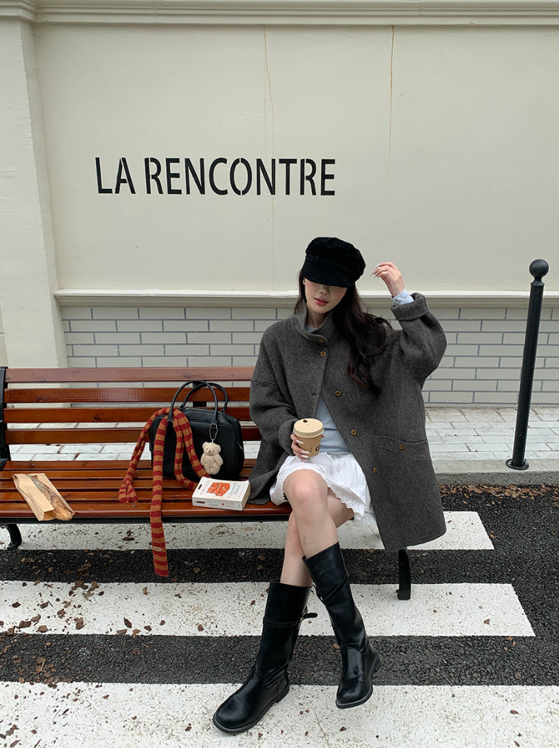 【12/19(金)PM12:00～販売START】クラシックスタンドネックウールハーフコート