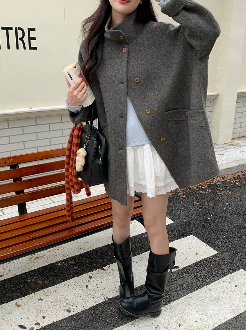 【12/19(金)PM12:00～販売START】クラシックスタンドネックウールハーフコート