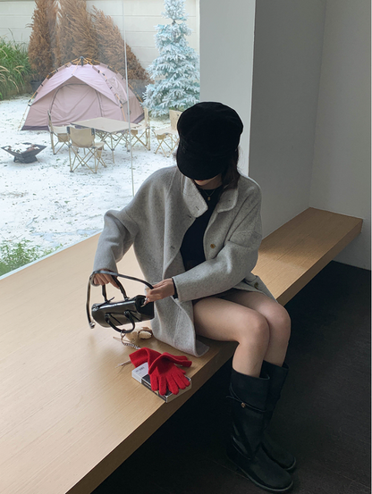 【12/19(金)PM12:00～販売START】クラシックスタンドネックウールハーフコート