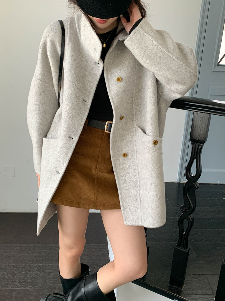 【12/19(金)PM12:00～販売START】クラシックスタンドネックウールハーフコート