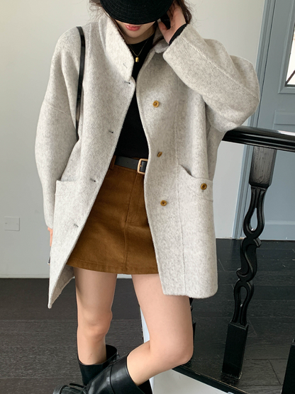 【12/19(金)PM12:00～販売START】クラシックスタンドネックウールハーフコート