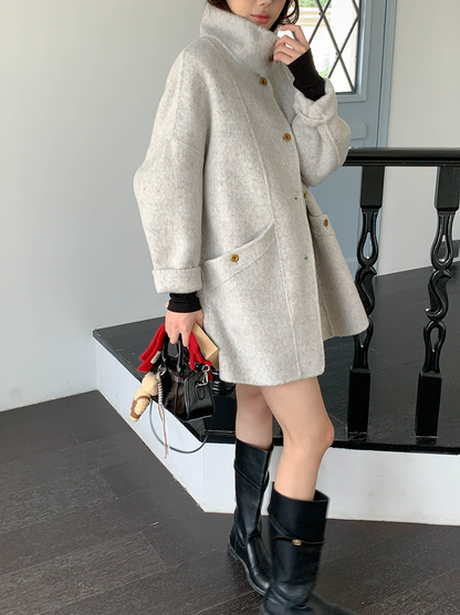 【12/19(金)PM12:00～販売START】クラシックスタンドネックウールハーフコート