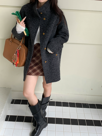 【12/19(金)PM12:00～販売START】クラシックスタンドネックウールハーフコート