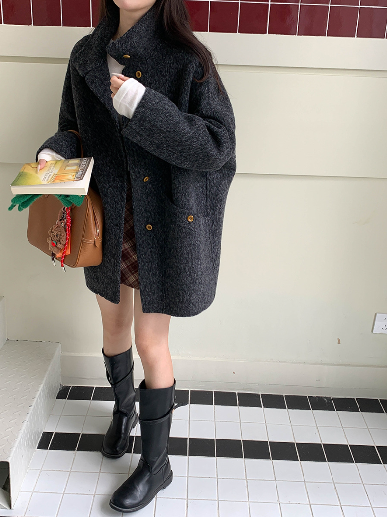 【12/19(金)PM12:00～販売START】クラシックスタンドネックウールハーフコート