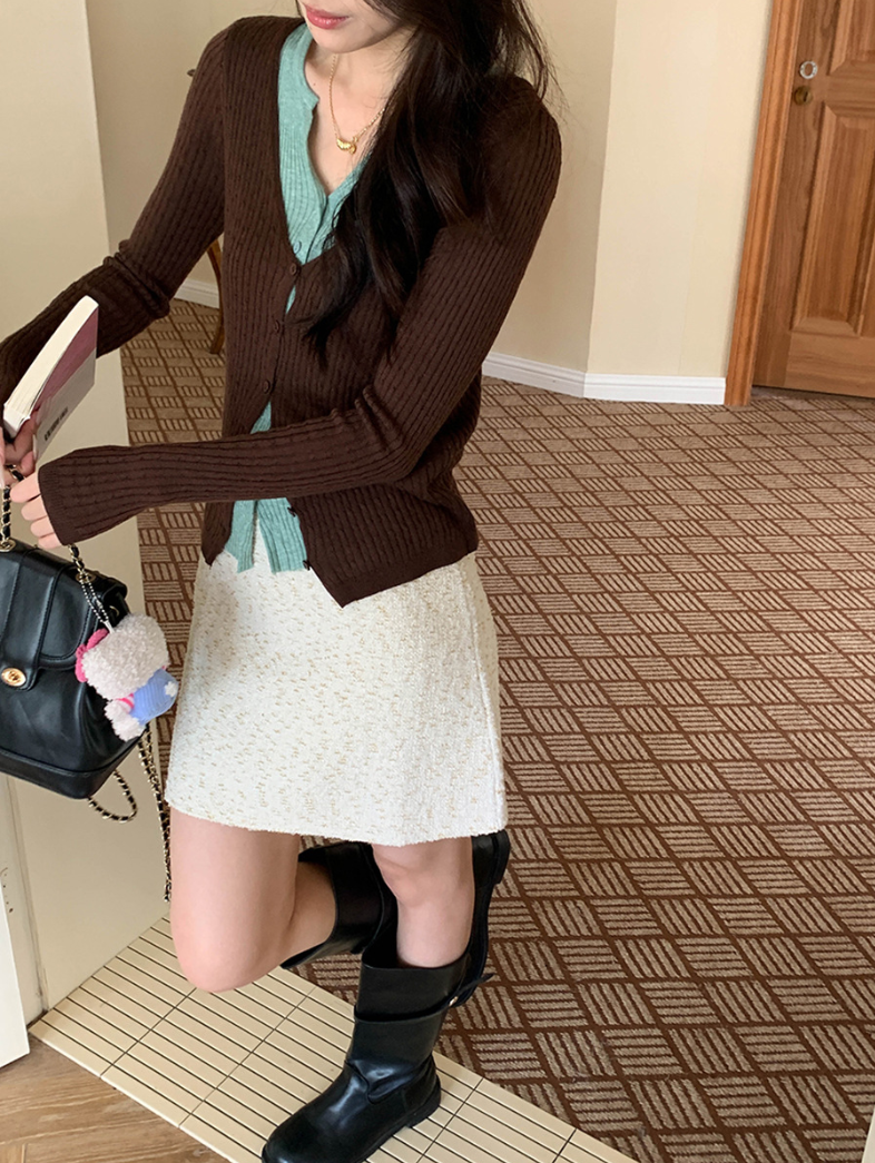 【一部即納】レイヤードデザインリブニット