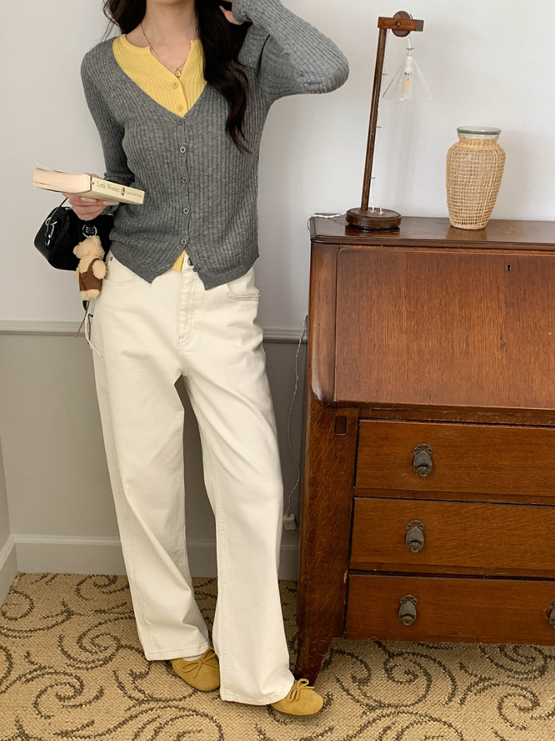 【一部即納】レイヤードデザインリブニット