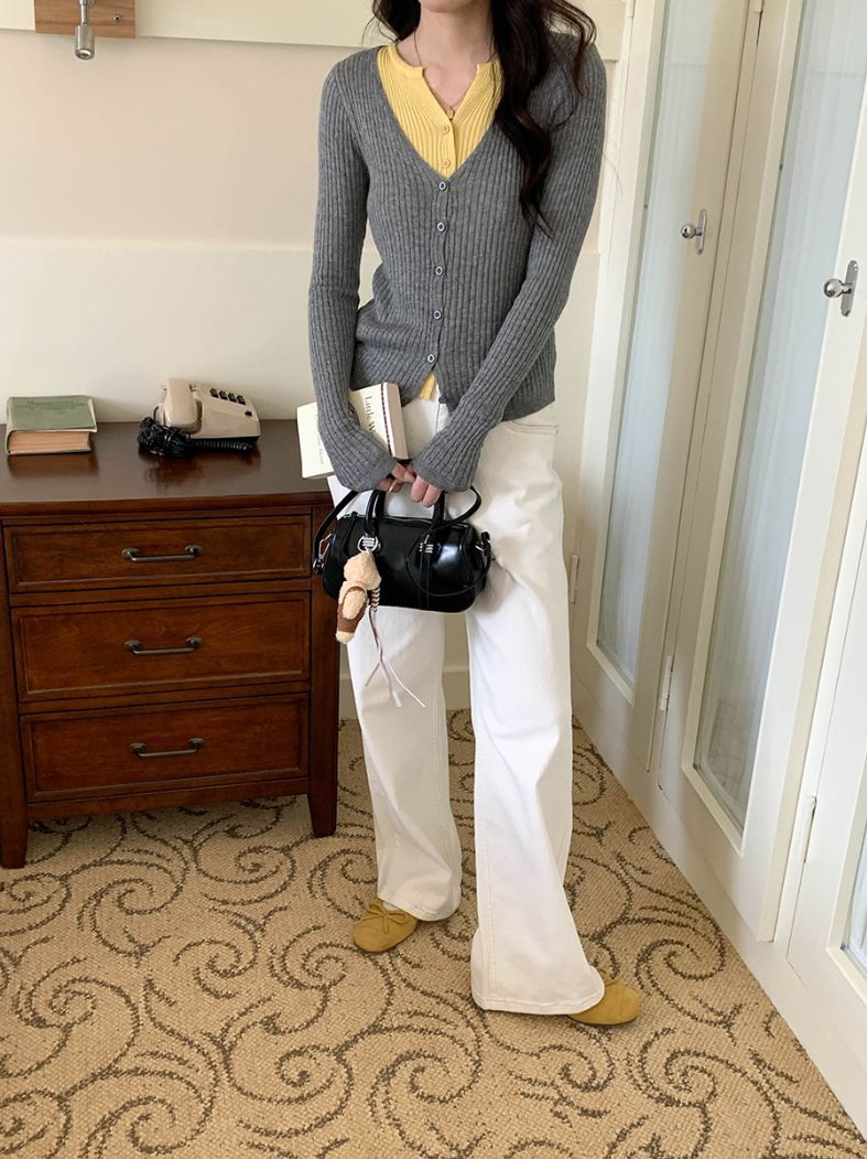 【一部即納】レイヤードデザインリブニット