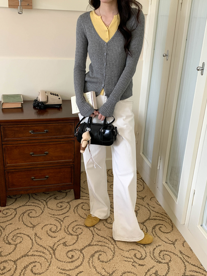 【一部即納】レイヤードデザインリブニット