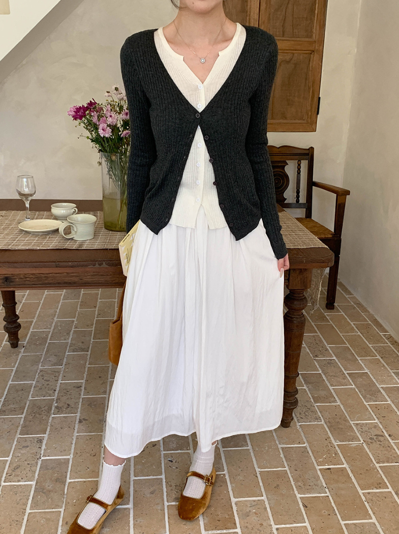 【一部即納】レイヤードデザインリブニット