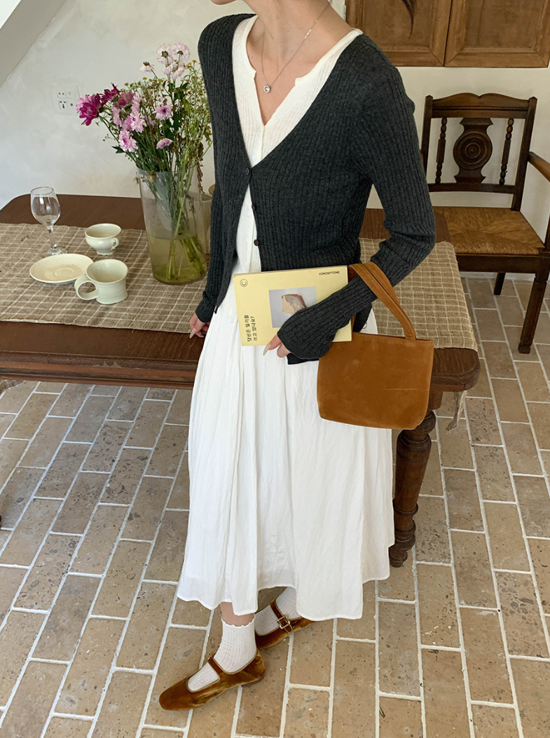 【一部即納】レイヤードデザインリブニット